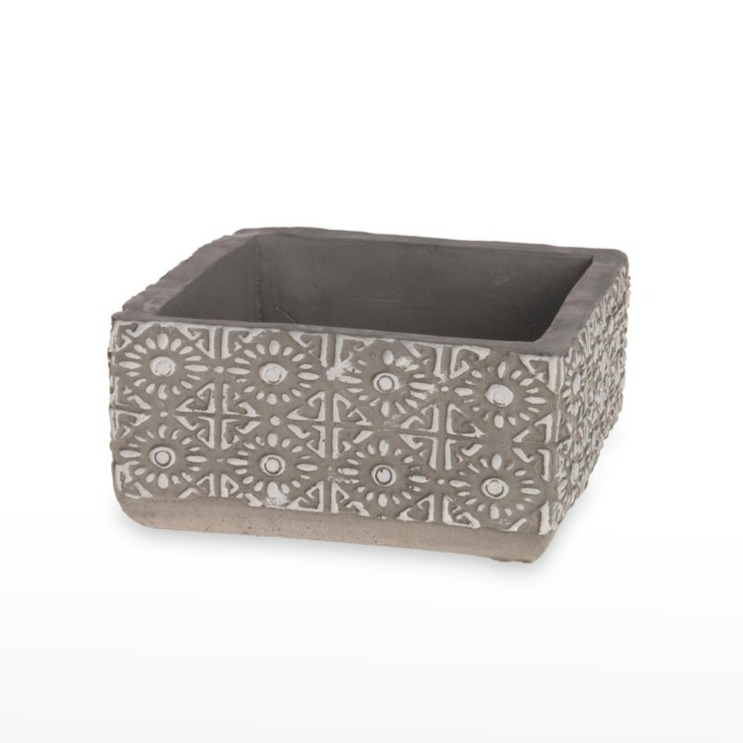 Vaso Cimento Quadrado de cor Cinza